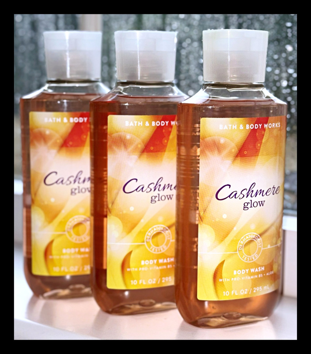 Bath & Body Works Cashmere Glow 10oz Shower Gel Body Wash with Aloe B5 x3